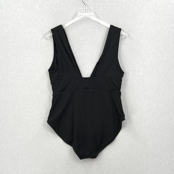 ANDIE Mykonos Classic One Piece Swimsuit Women XL Black Plunge V Neck Wide Strap - Picture 4 of 14